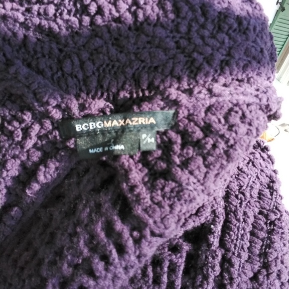 Women's EUC BCBGMAXAZRIA Purple long sleeve textured Cardigan Sz P/M - Picture 5 of 6